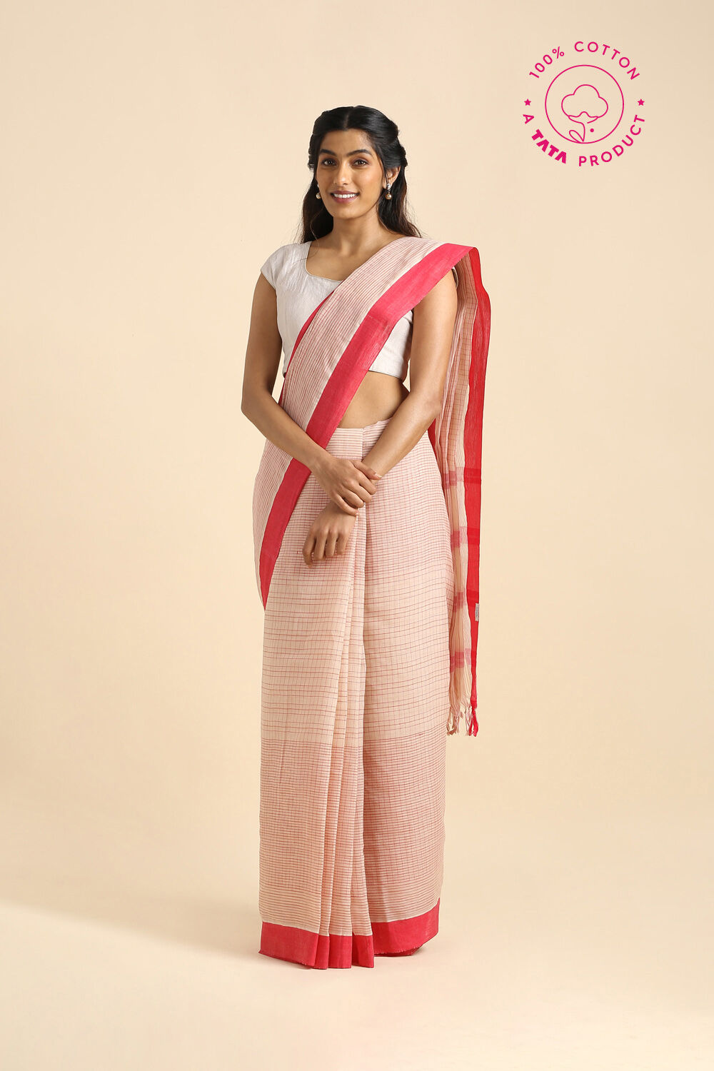 Beige Pure Cotton Naranyanpet Saree image number null