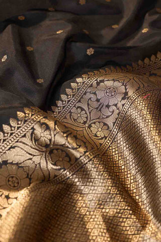 Black Silk Viscose Cutwork Banarasi Saree thumbnail image number null