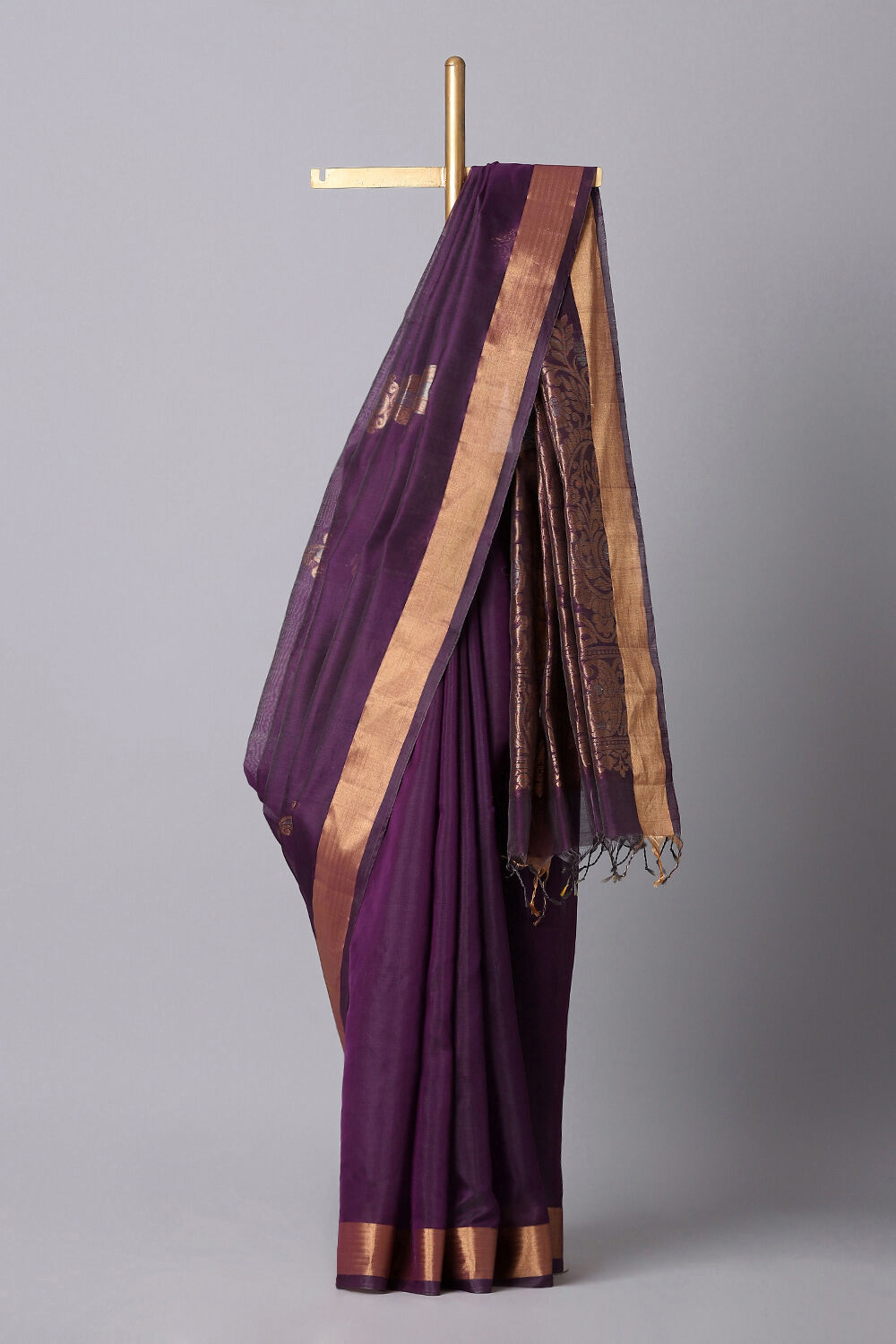 Light Violet Pure Silk Cotton South Saree image number null