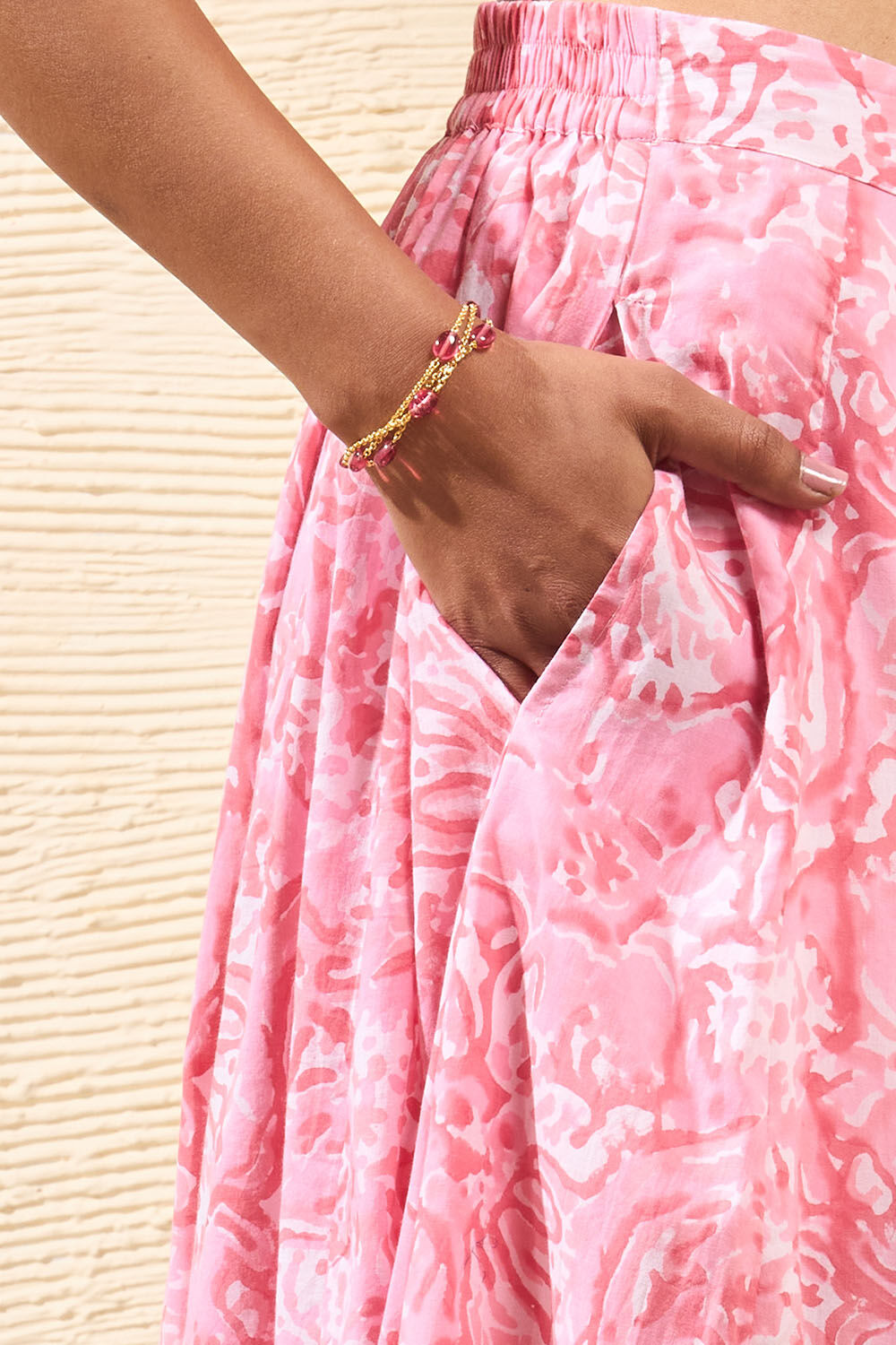 Light Pink Rajasthan Block Printed Pure Cotton Ethnic Skirt image number null