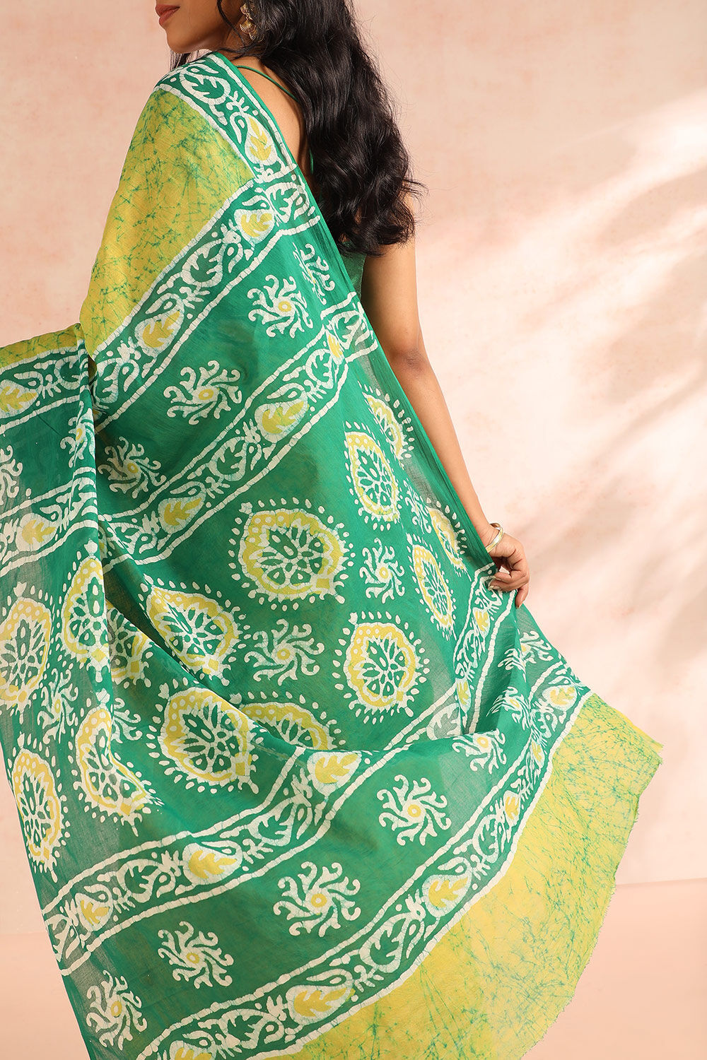 Yellow Ujjain Pure Cotton Printed Saree image number null