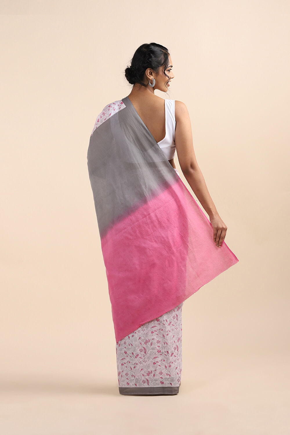 Light Pink Pure Cotton Mulmul Printed Saree image number null