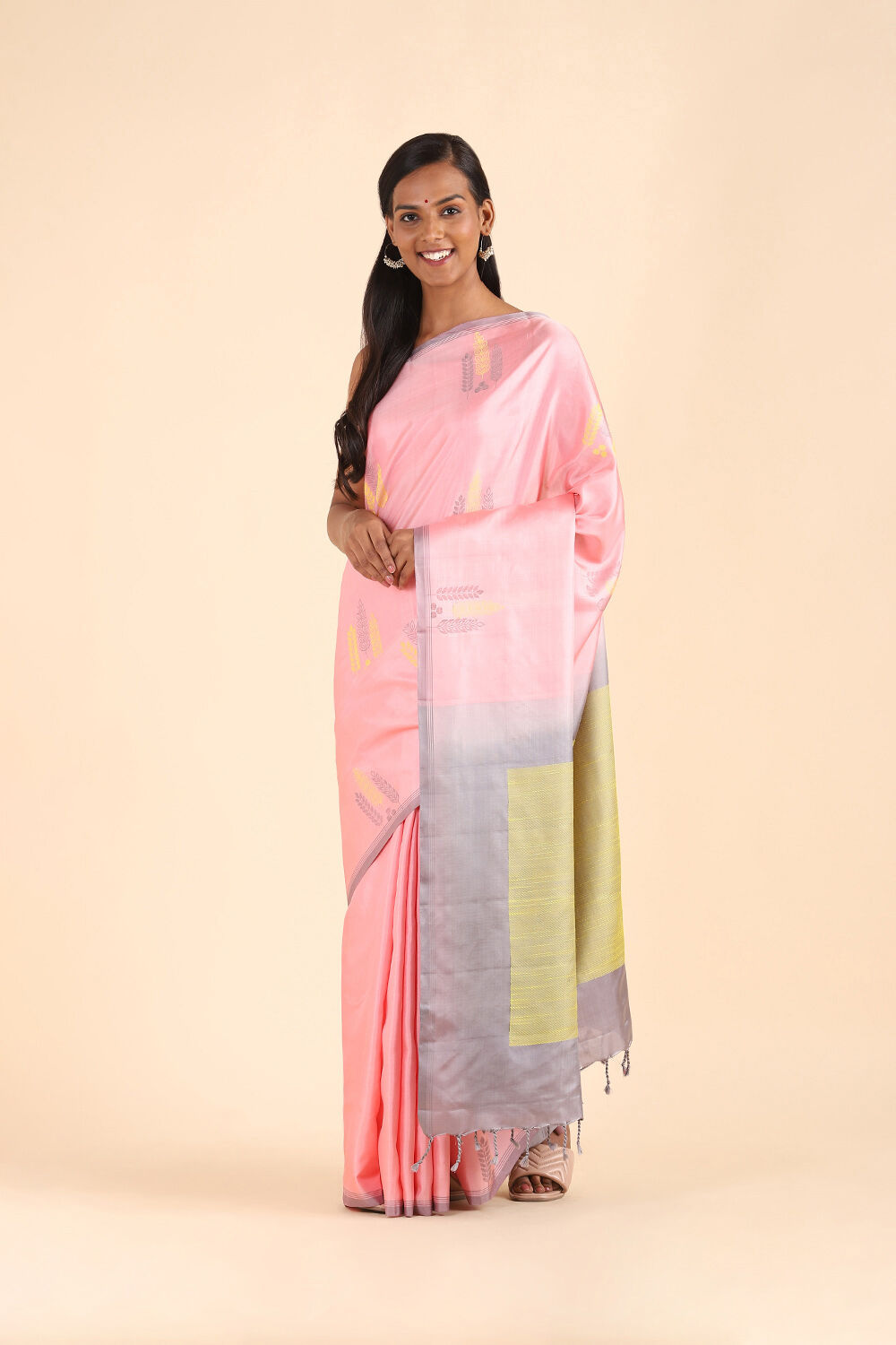 Light Pink Pure Silk South Saree image number null