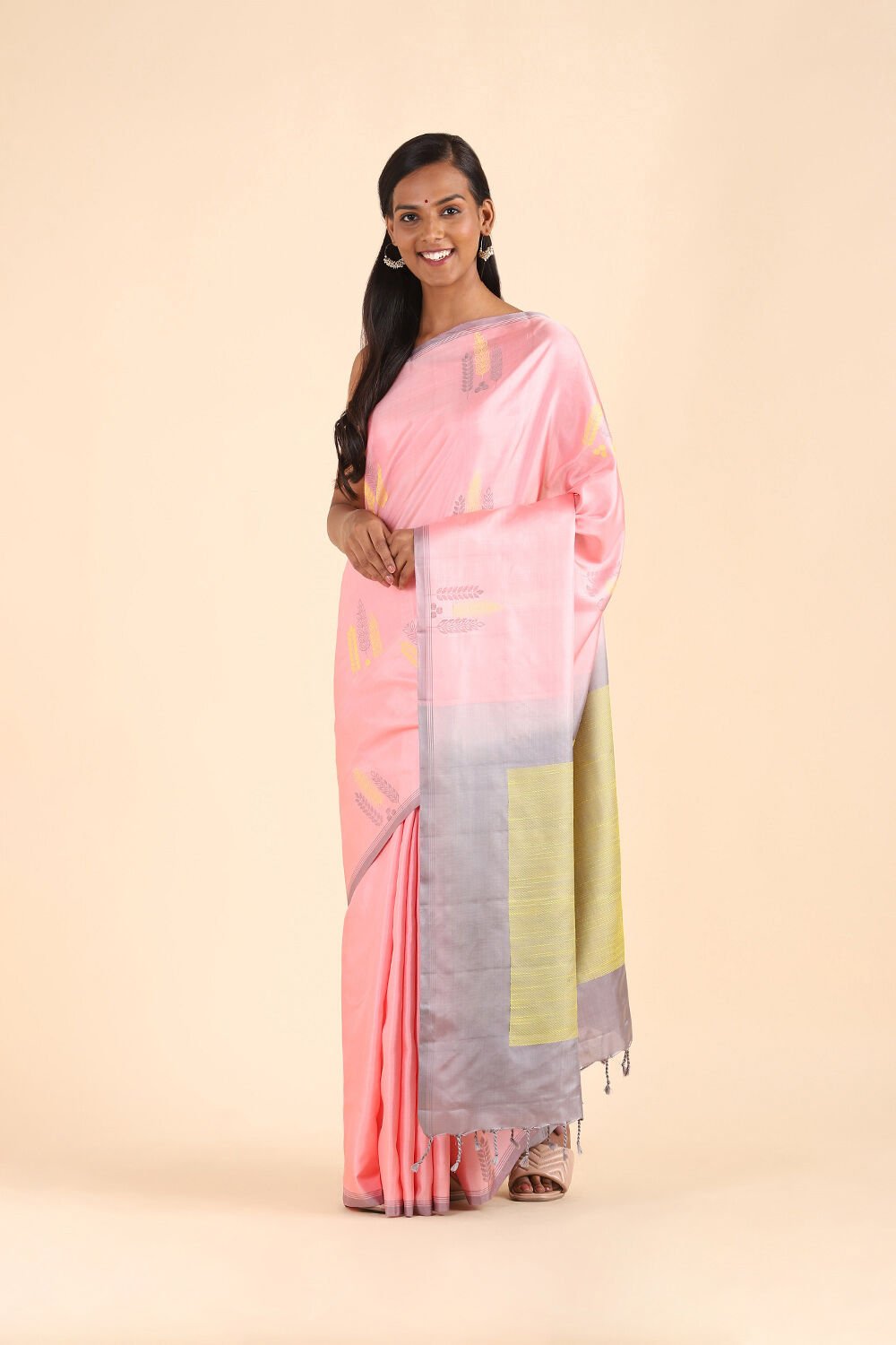 Light Pink Pure Silk South Saree image number null