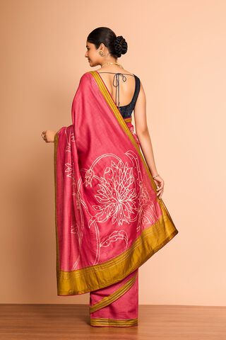 Red Embroidered Pure Tussar Silk Saree thumbnail image number null