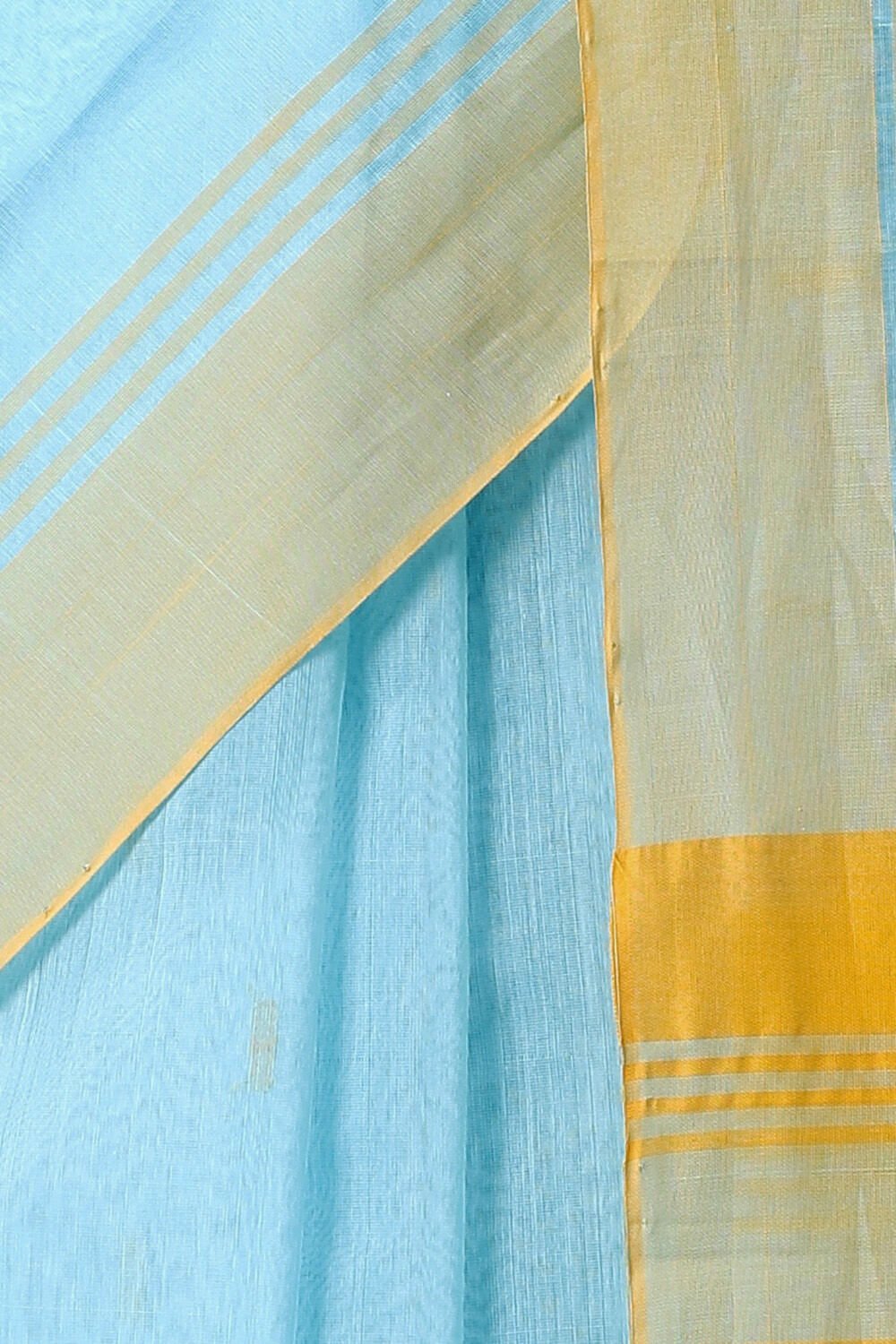 Blue Pure Silk Cotton Chanderi Saree image number null