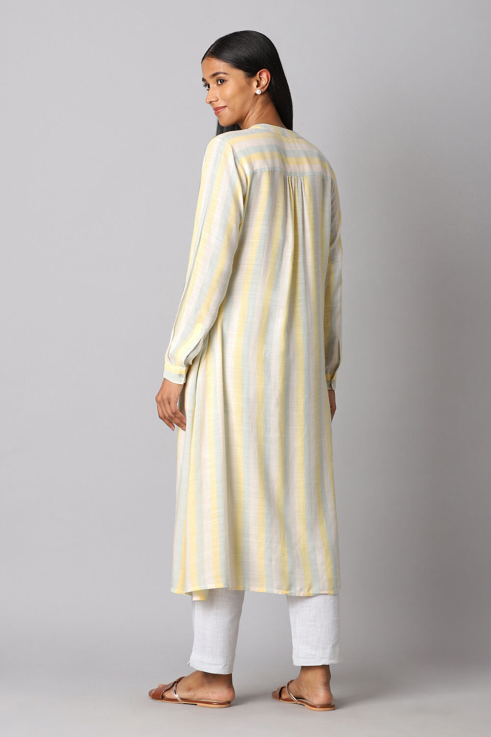 Yellow Viscose Embroidered Kurta Set image number null