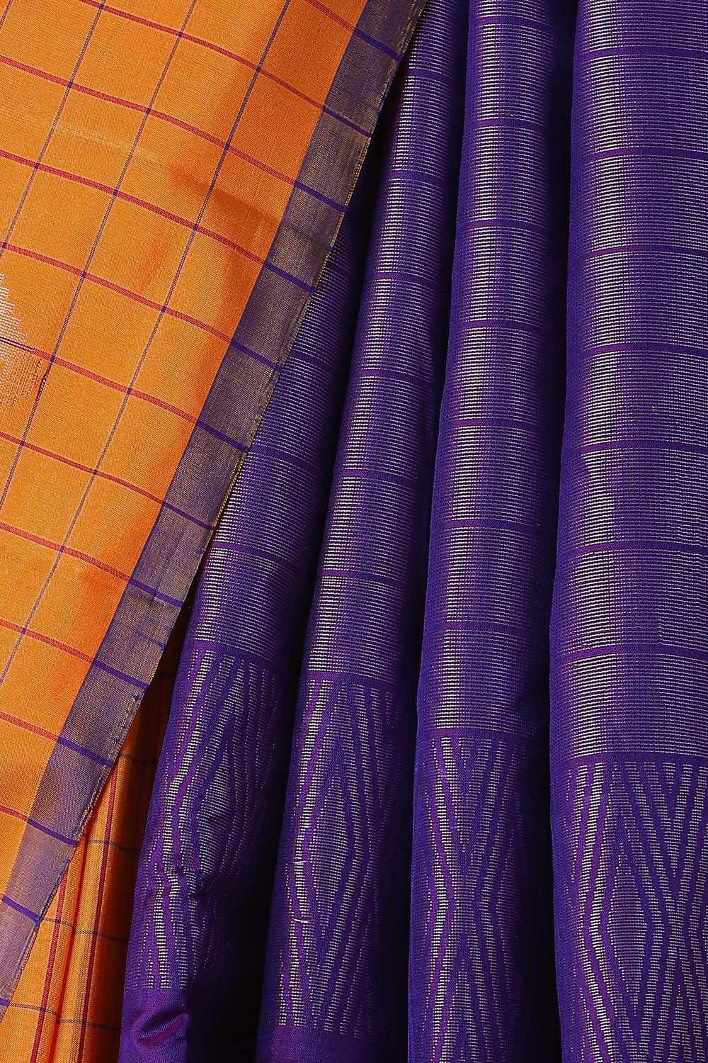 Orange Pure Silk South Saree image number null