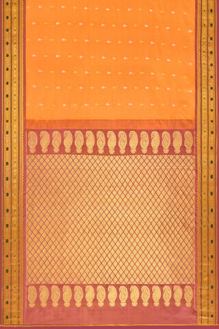 Orange Woven Pure Silk Gadwal Saree thumbnail image number null