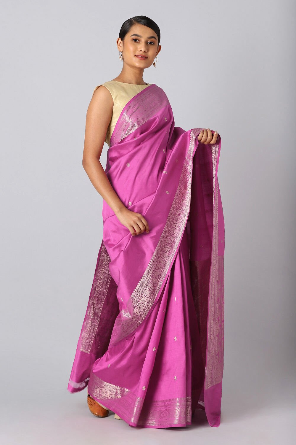 Pink Pure Silk Banarasi Saree image number null