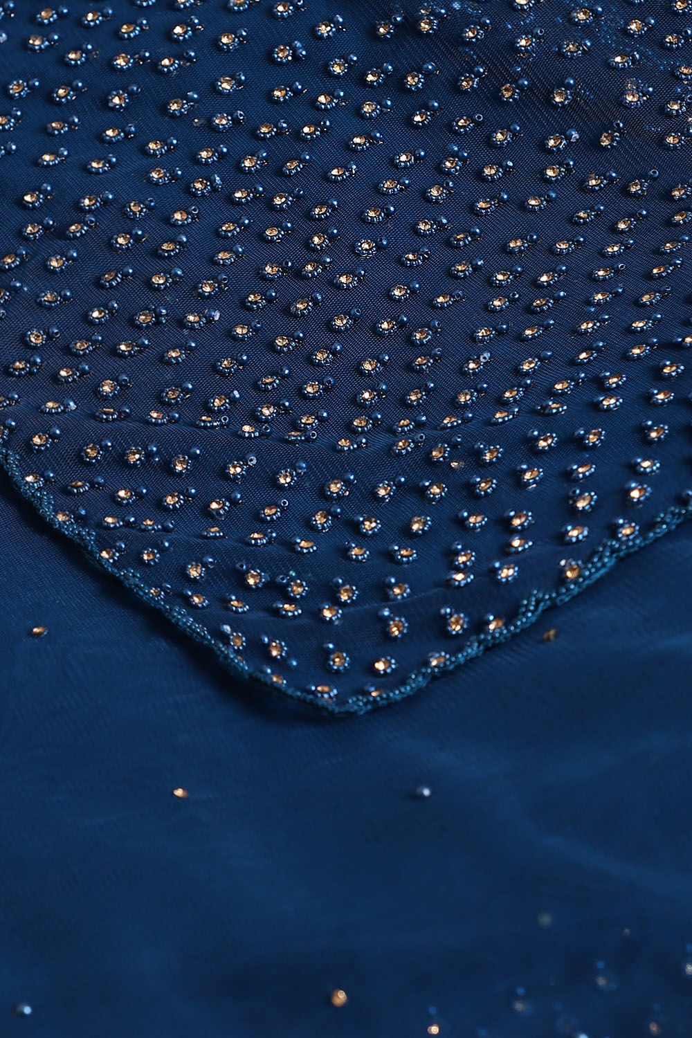 Blue Pure Embroidered Saree image number null