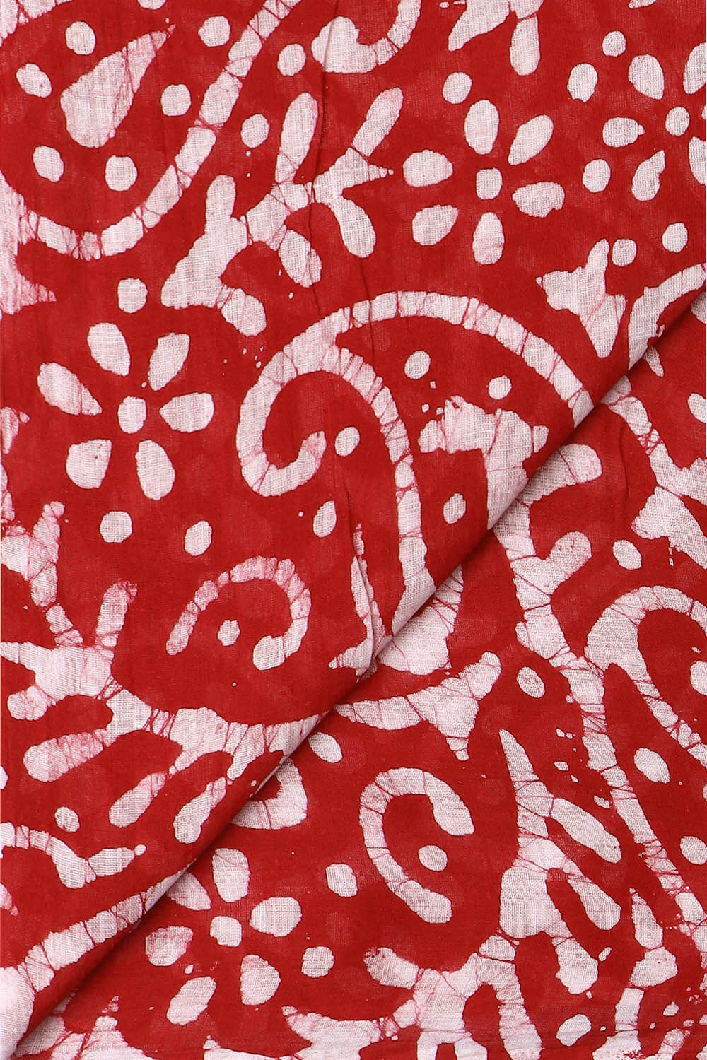 Red Pure Cotton Batik Saree image number null