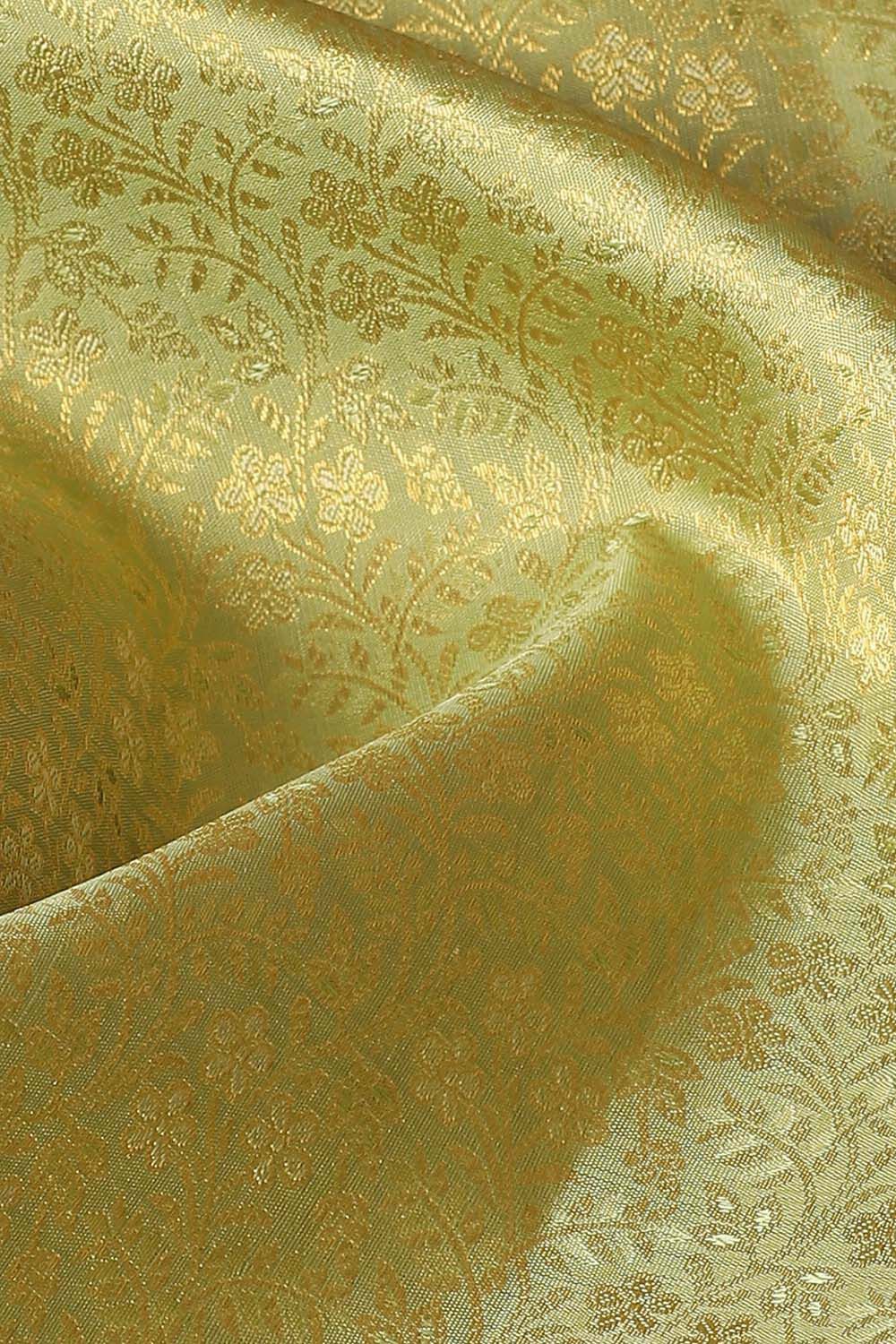 Light Green Pure Silk Kanjivaram Saree image number null