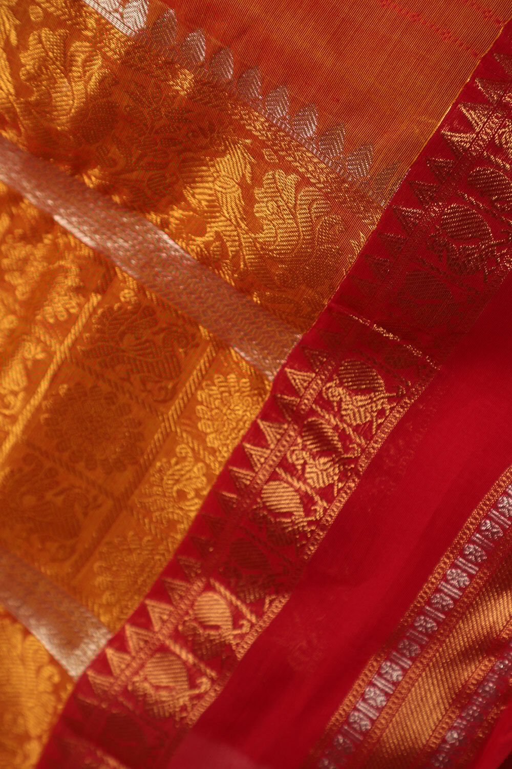 Orange South Pure Cotton Woven Saree image number null