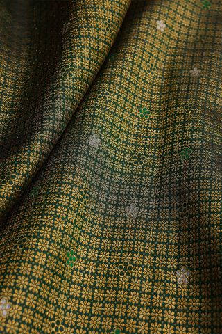 Dark Green Kanjivaram Silk Saree thumbnail image number null