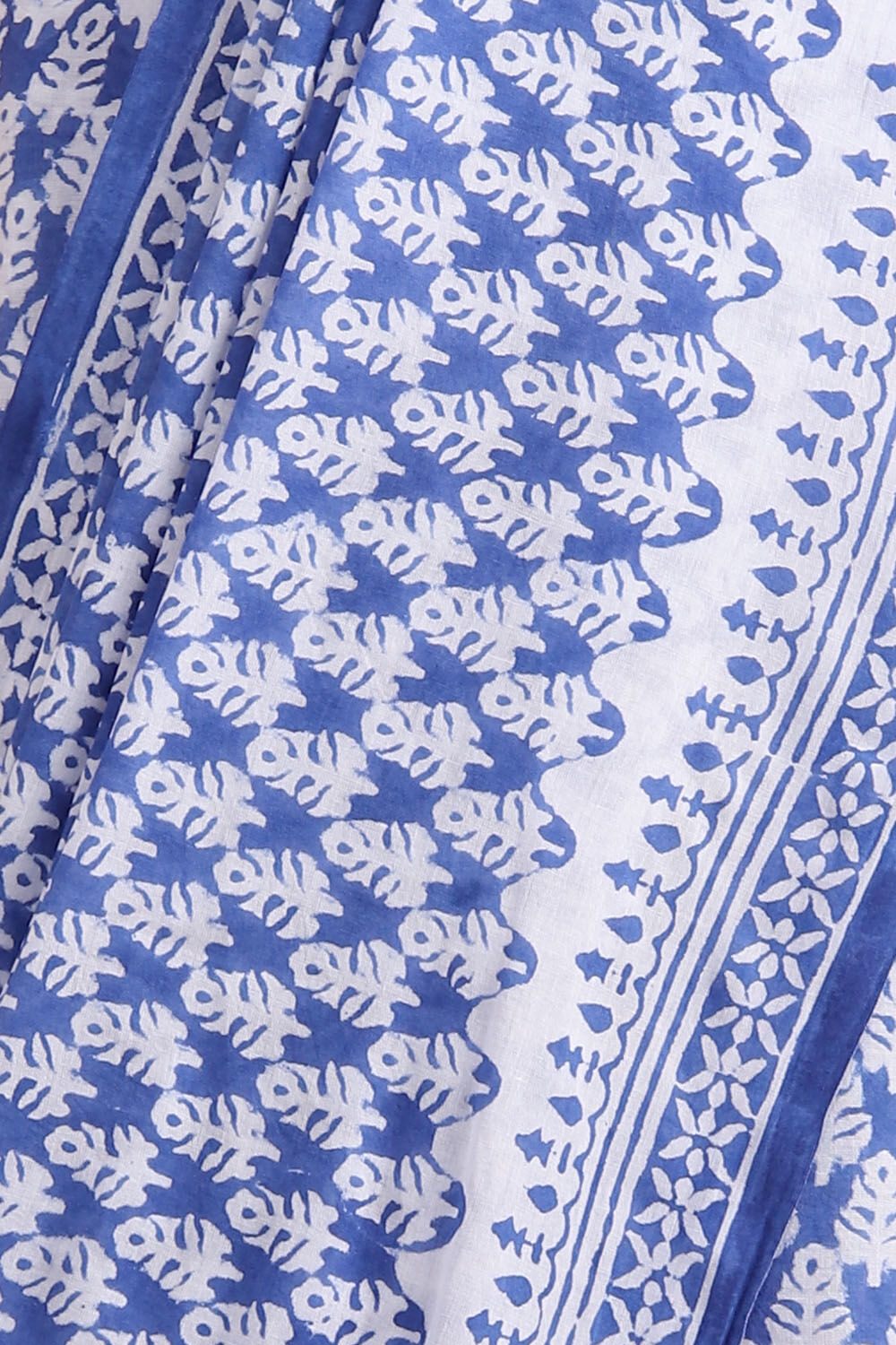 Blue Pure Cotton Sanganeri Printed Saree image number null