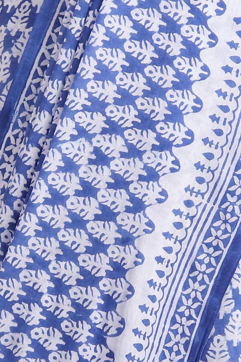 Blue Pure Cotton Sanganeri Printed Saree image number null