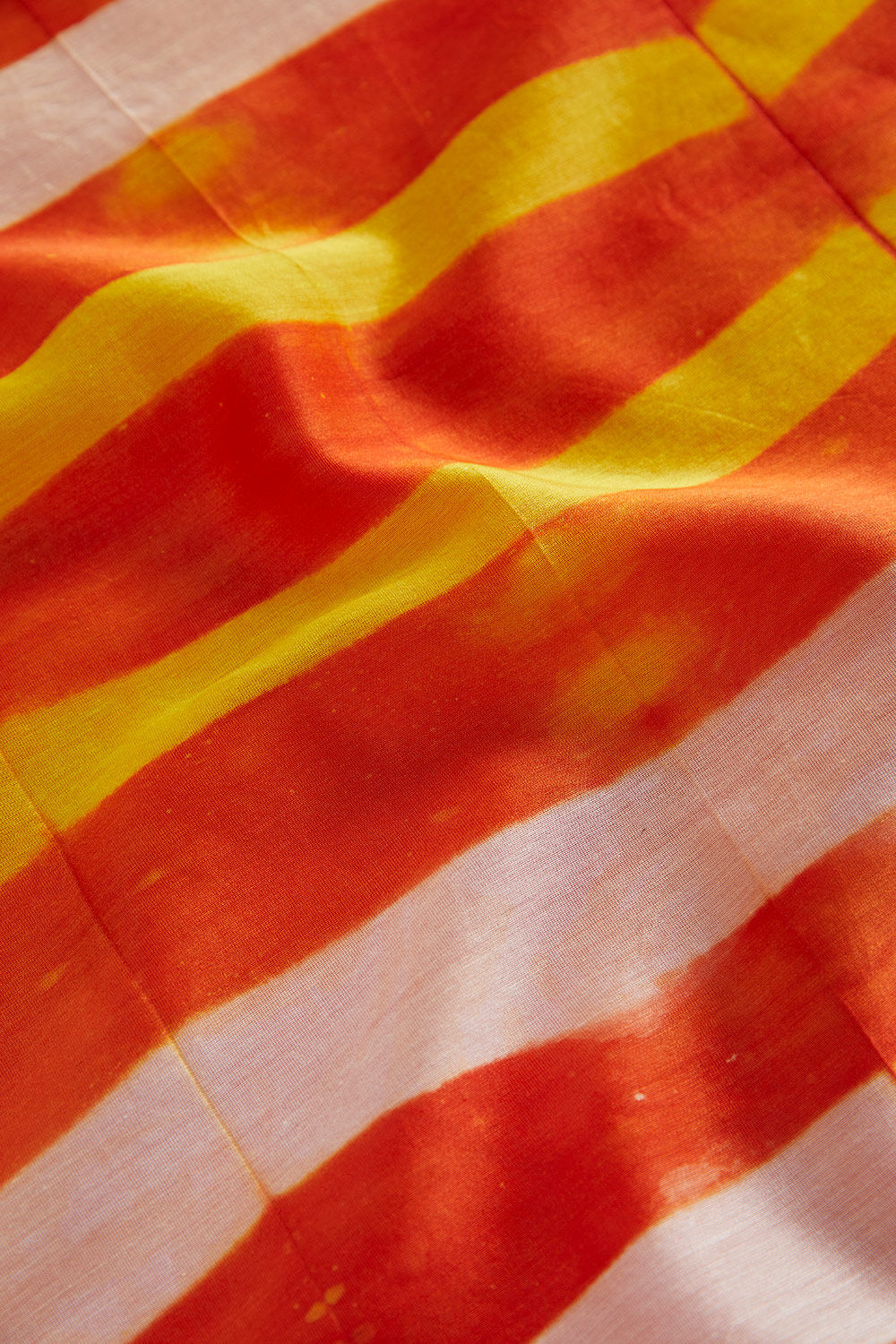 Orange Rajasthan Silk Cotton Tie and Dye Shibori Saree image number null