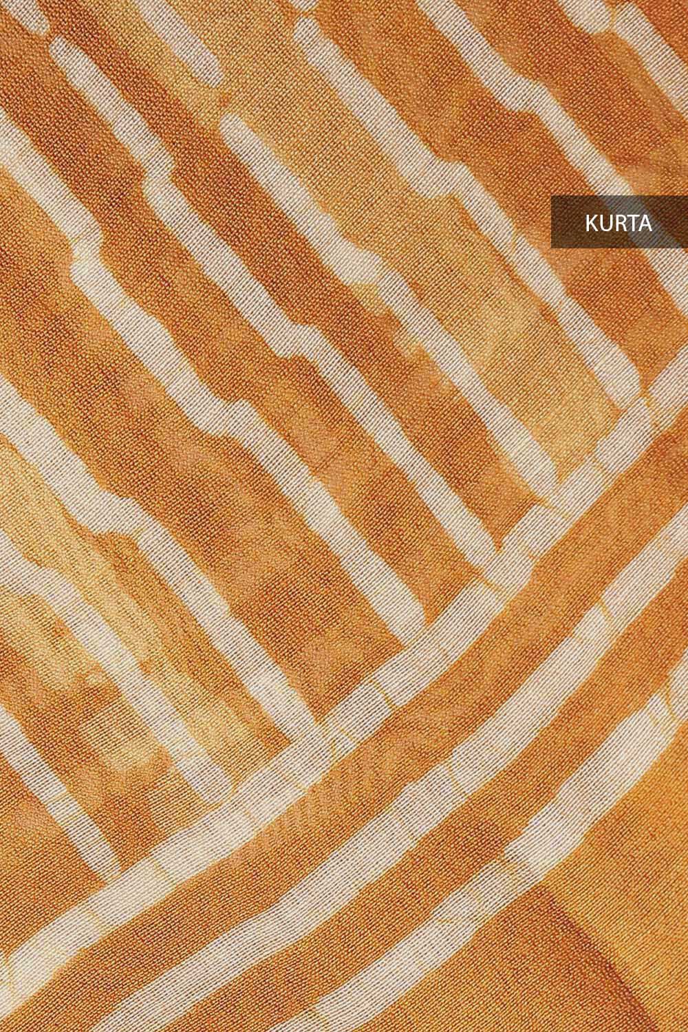 Orange Silk Cotton Block Printed Unstitched Suit Set image number null