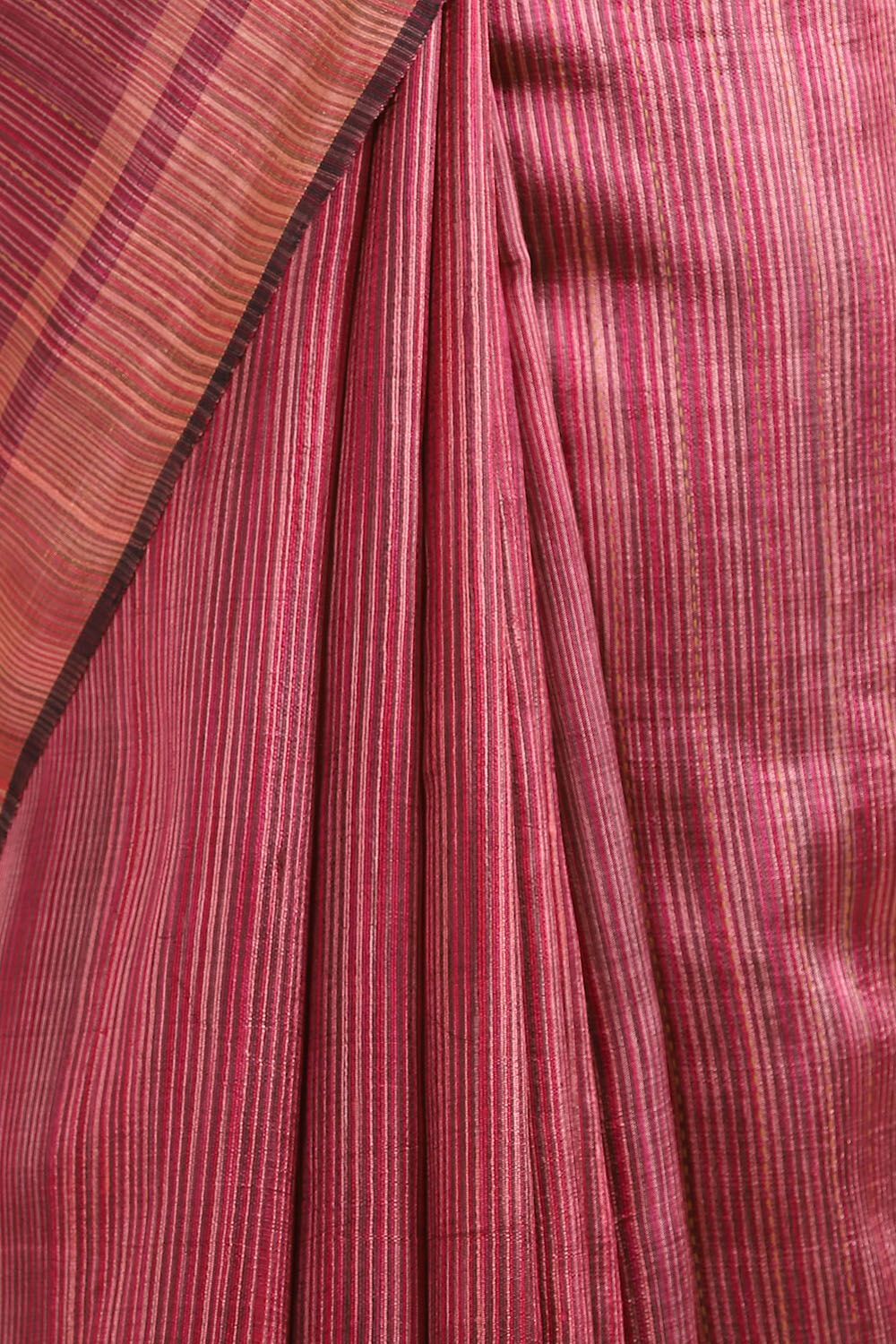 Pink Pure Tussar Silk Tie and Dye Saree image number null