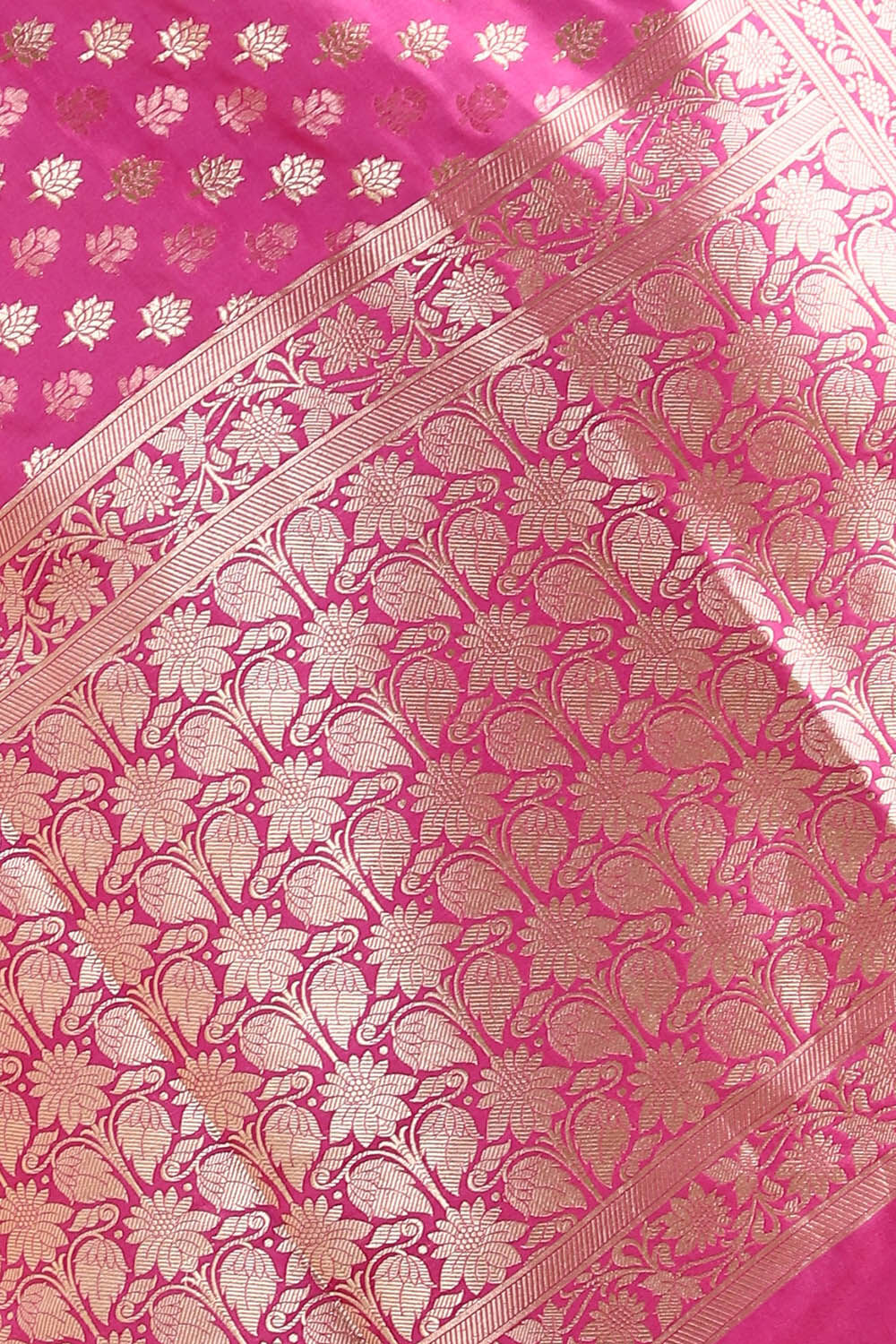 Dark Pink Pure Silk Banarasi Saree image number null