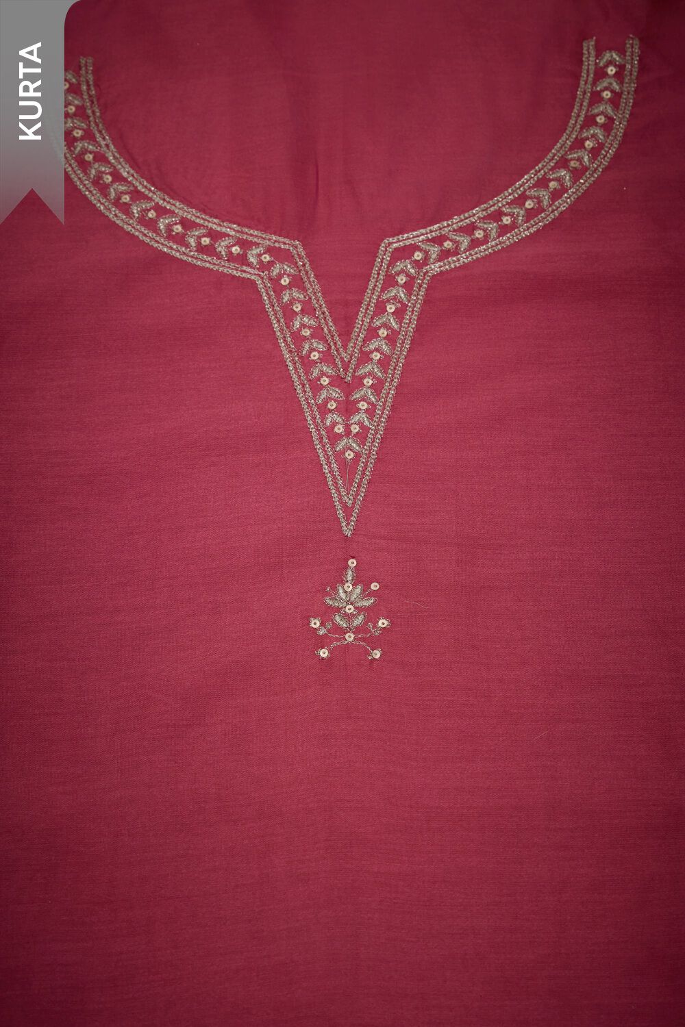 Pink Embroidered Pure Silk Cotton Unstitched Suit Set image number null