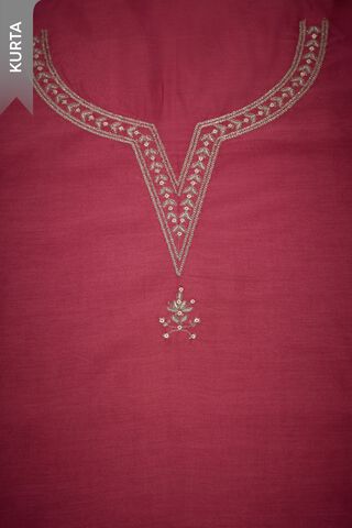 Pink Embroidered Pure Silk Cotton Unstitched Suit Set thumbnail image number null