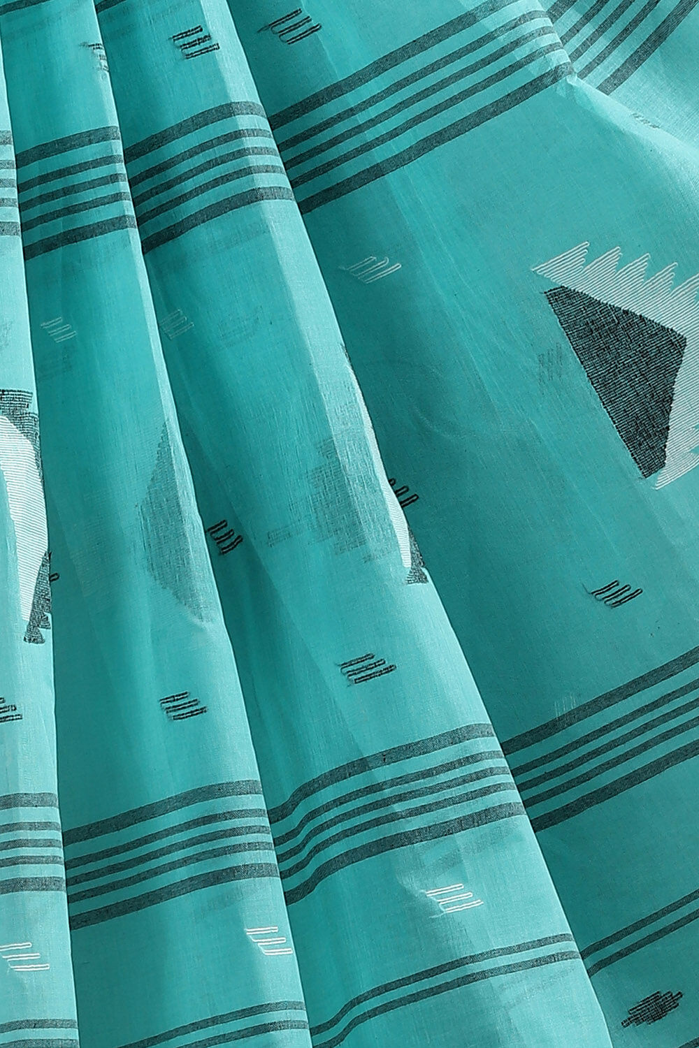 Light Blue Pure Cotton Bengal Saree image number null