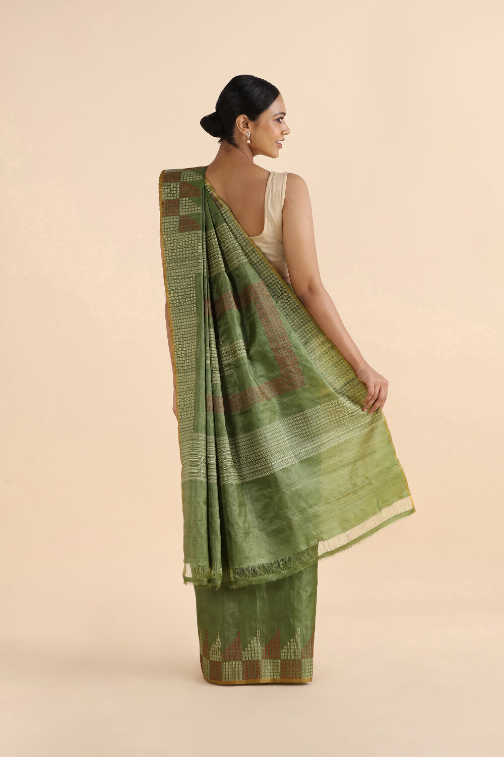 Light Green Pure Tussar Silk Woven Saree image number null