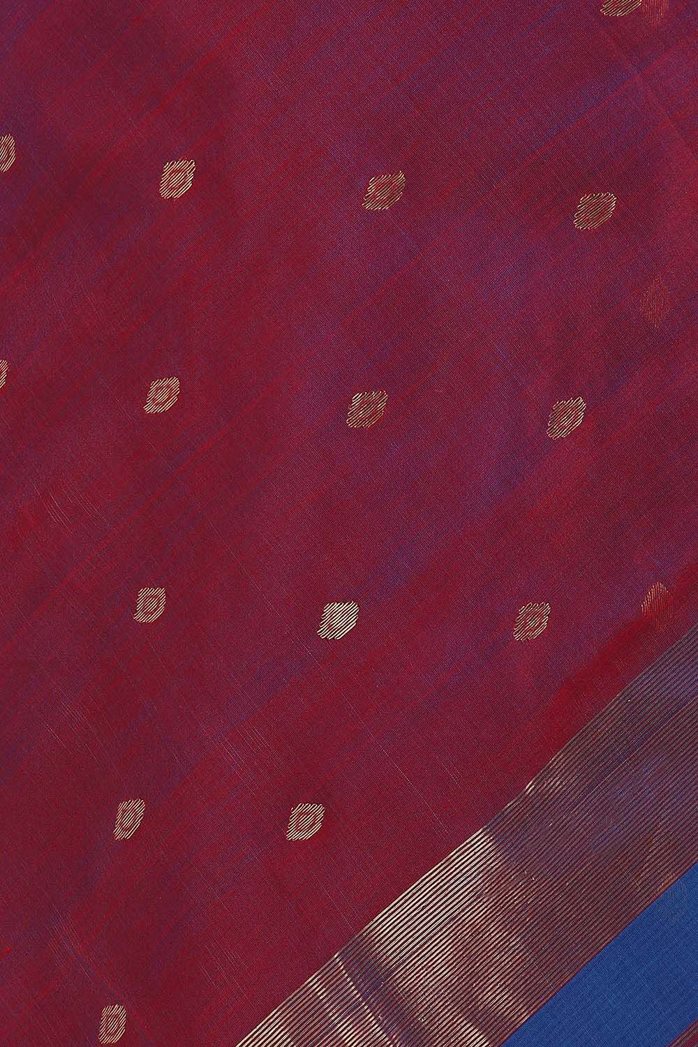 Blue Pure Silk Cotton Maheswari Saree image number null