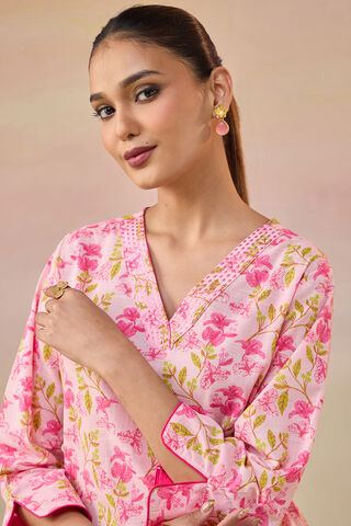 Light Pink Screen Printed  Pure Cotton Kurta thumbnail image number null