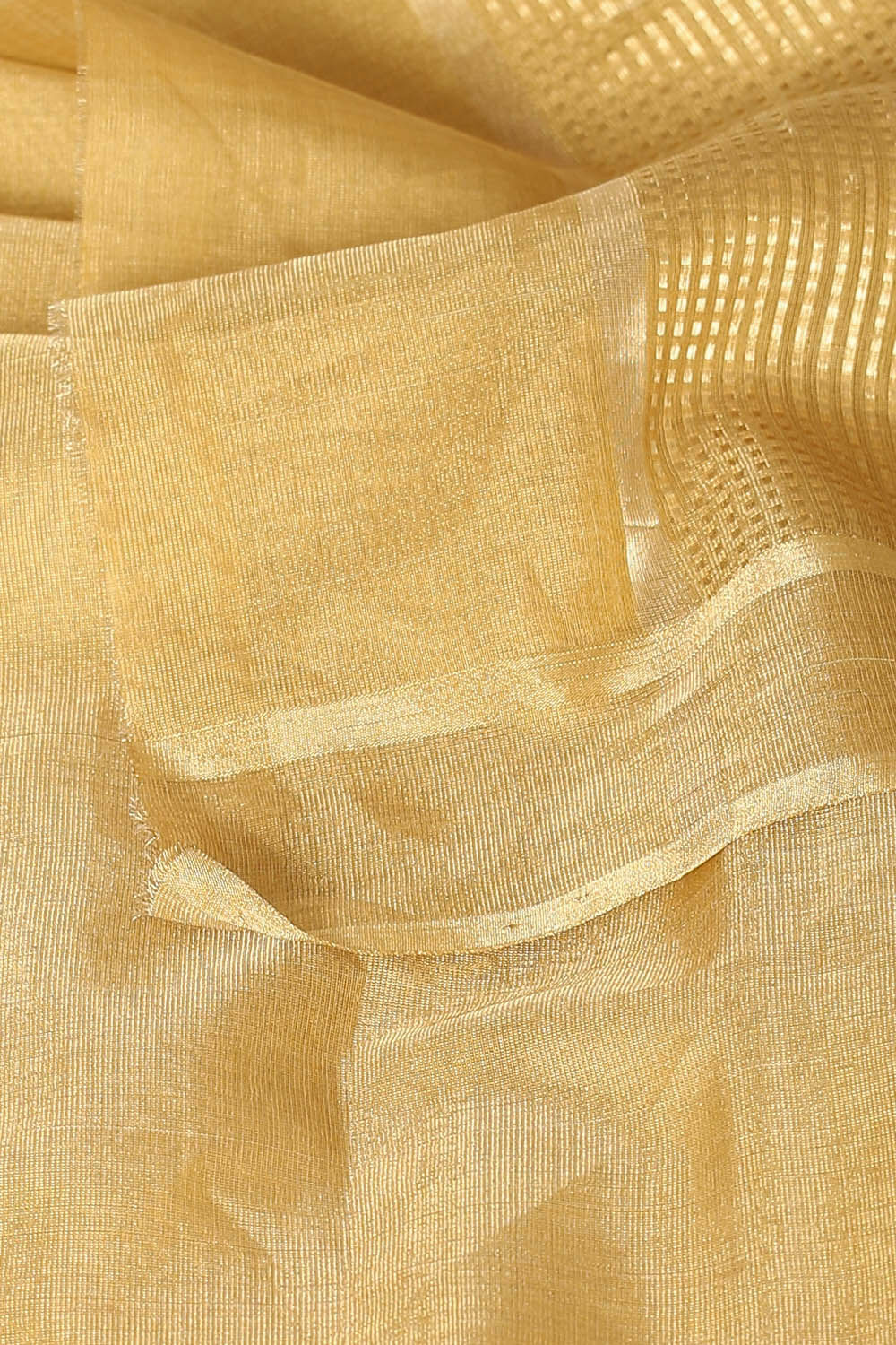 Gold Pure Cotton Tissue Chanderi Saree image number null