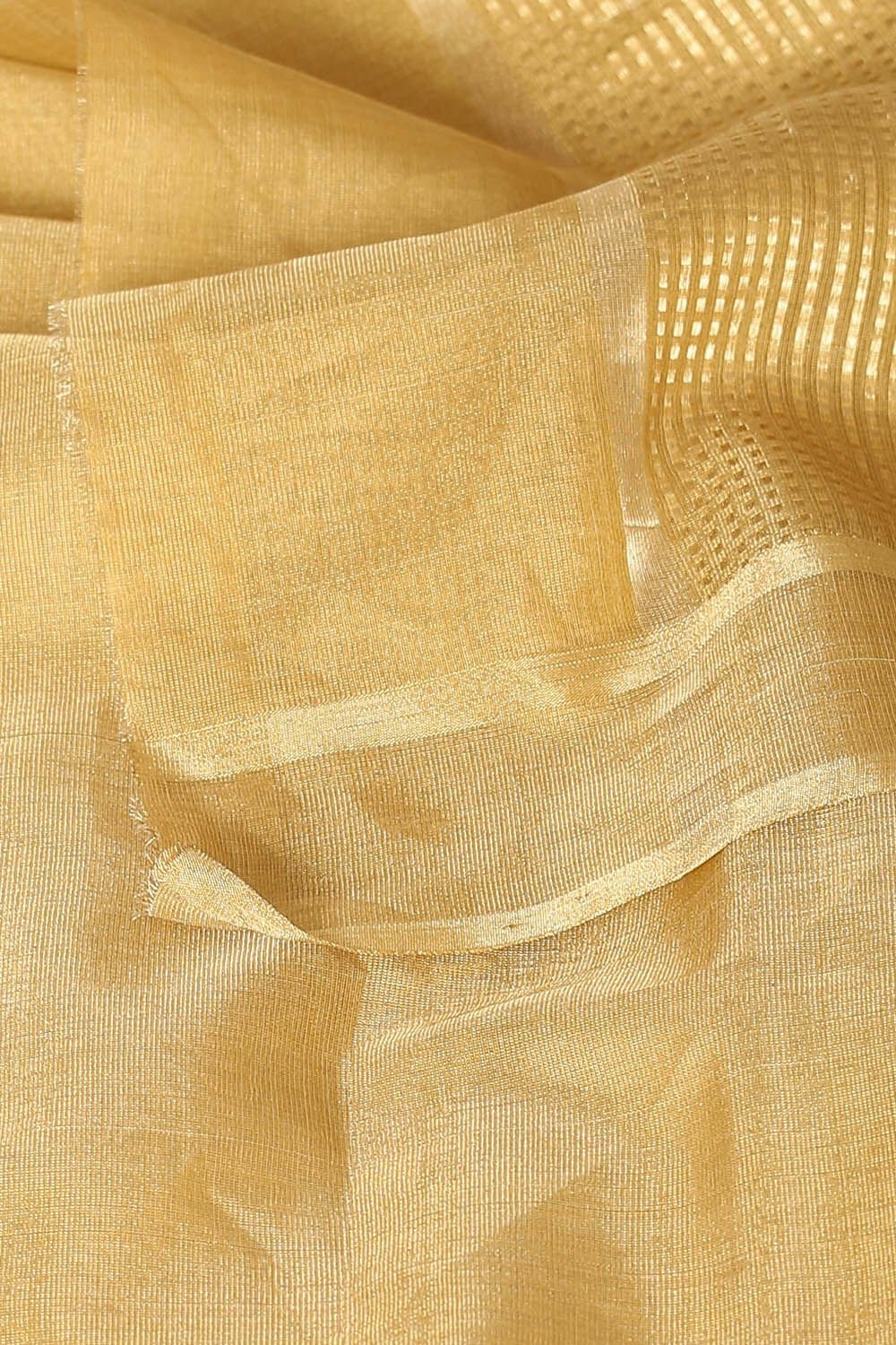 Gold Pure Cotton Tissue Chanderi Saree image number null