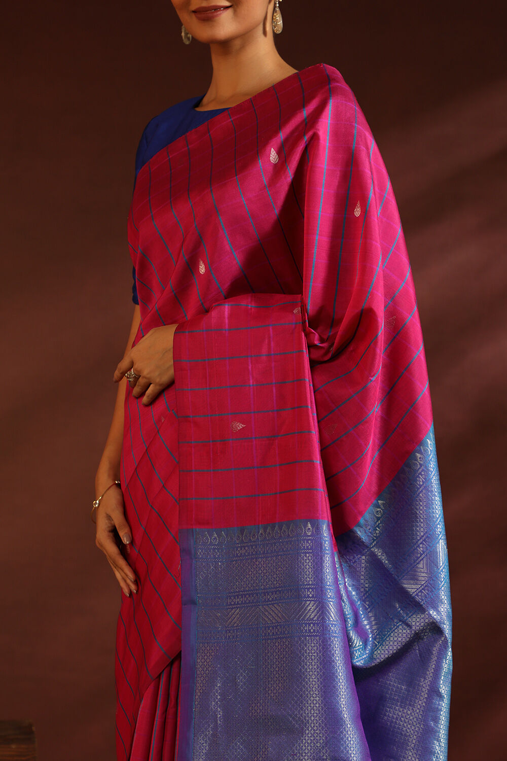 Pink South Pure Silk Woven Saree image number null