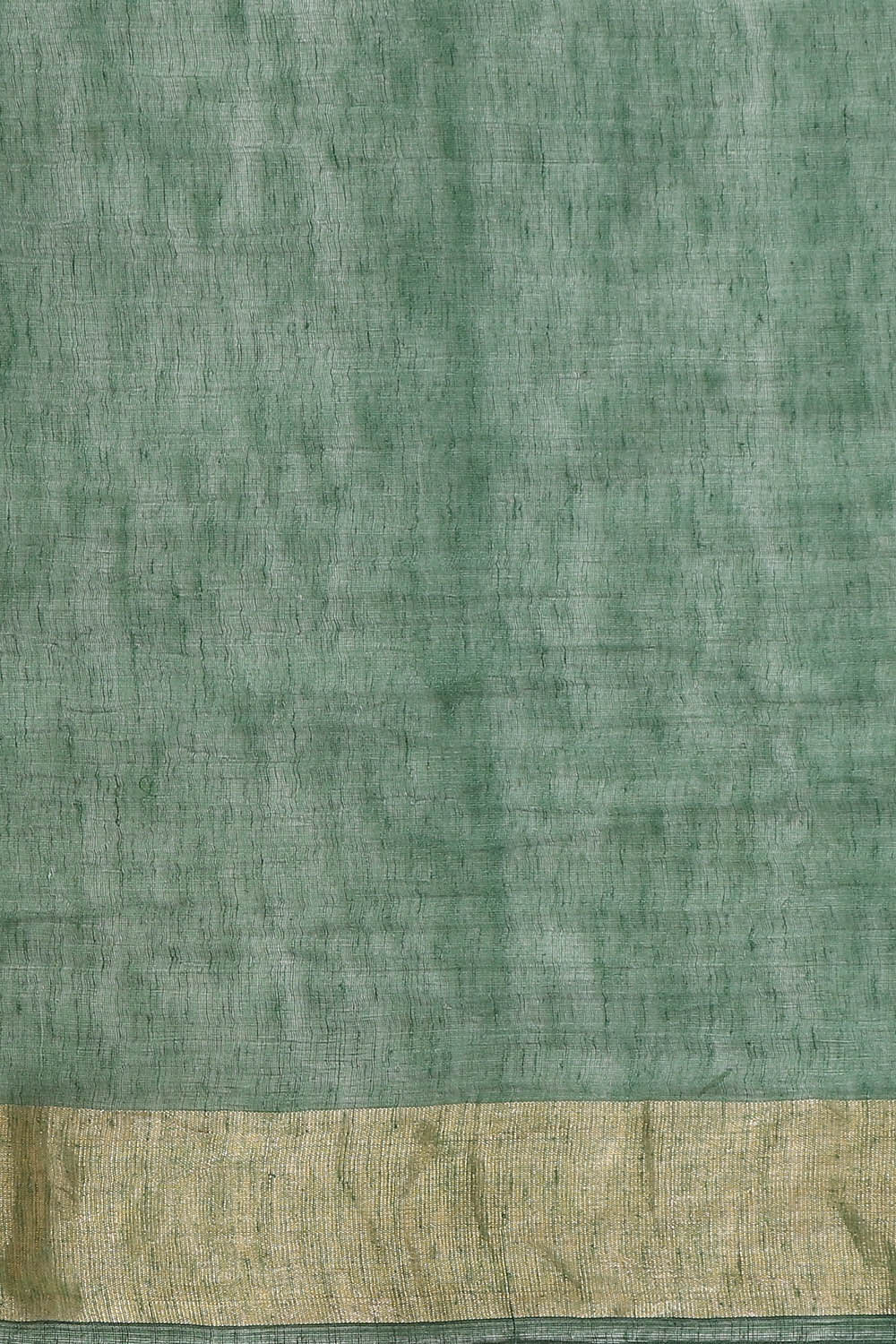 Dark Green Pure Silk Linen Bengal Saree image number null
