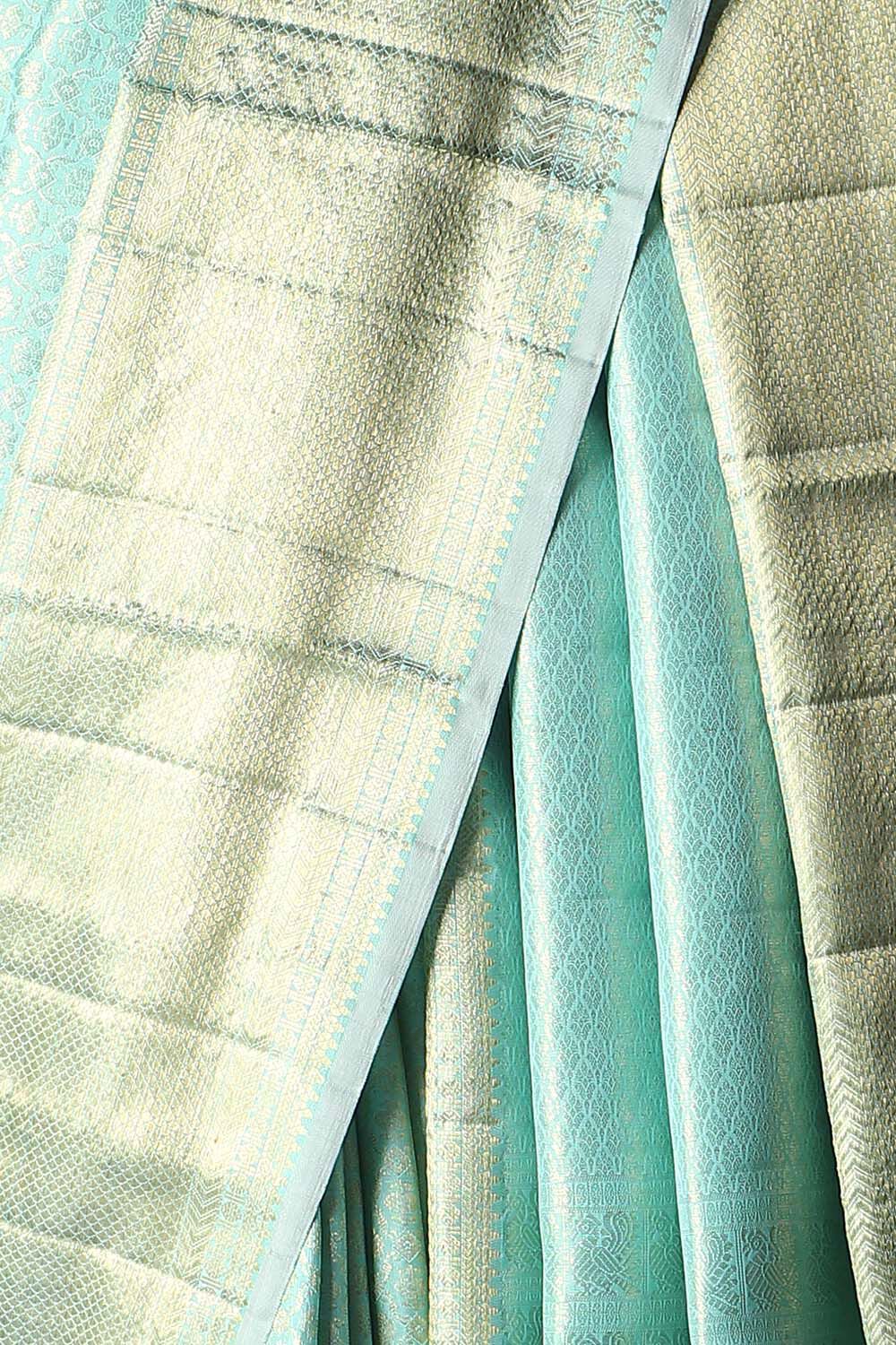 Light Blue Pure Silk Kanjivaram Saree image number null
