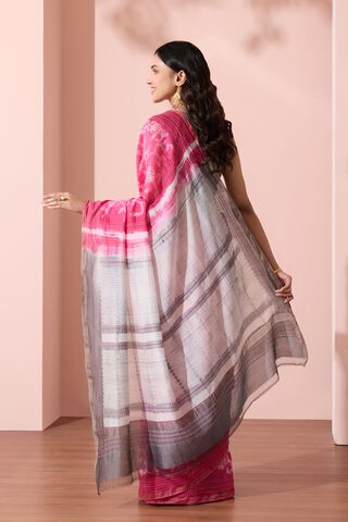 Pink Rajasthan Pure Silk Cotton Shibori Saree thumbnail image number null