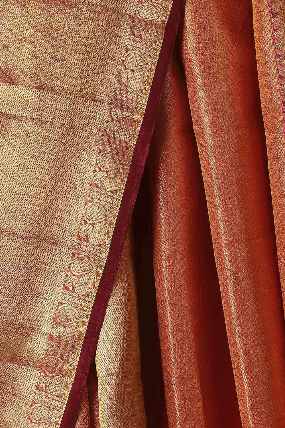 Orange Pure Silk Kanjivaram Saree image number null