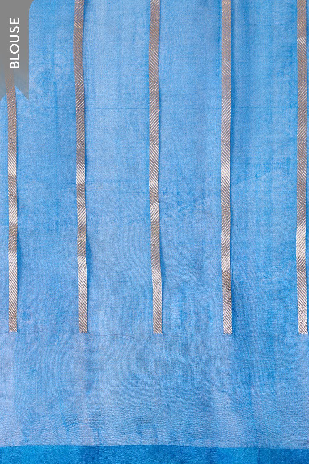 Blue Pure Silk Organza Kadwa Banarasi Saree image number null