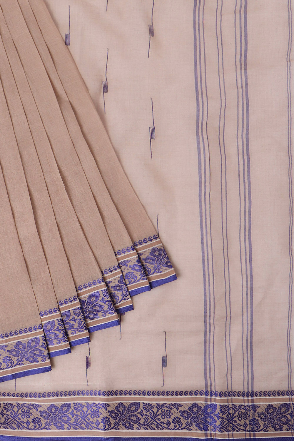 Violet Pure Cotton Bengal Saree image number null