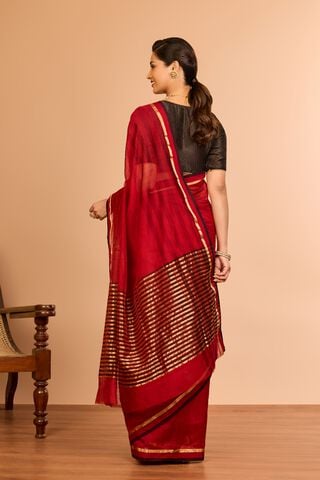 Red Silk Cotton Chanderi Eknaliya Saree thumbnail image number null