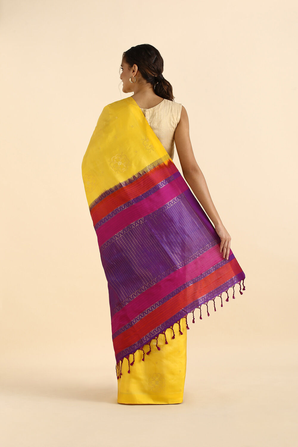 Yellow Pure Soft Silk Saree image number null