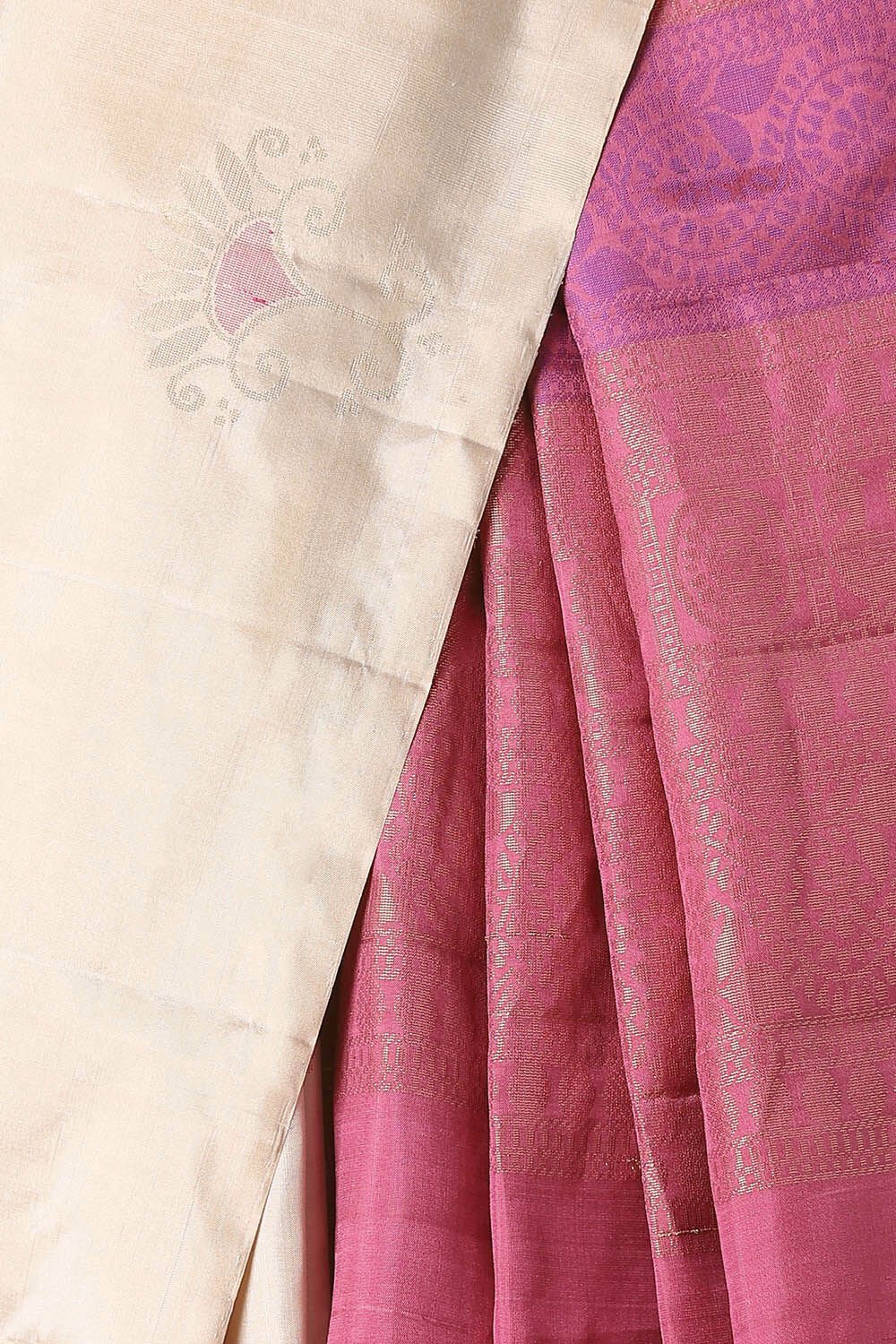 Beige Pure Silk South Saree image number null