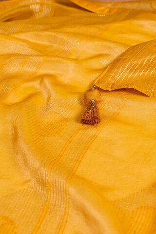 Yellow Woven Viscose Tissue Saree thumbnail image number null