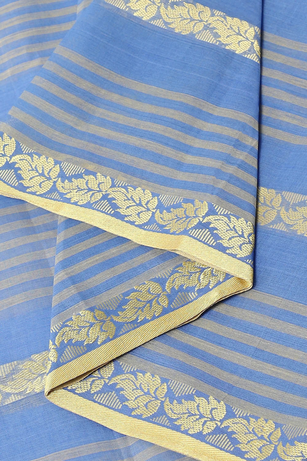 Blue Pure Cotton Bengal Saree image number null