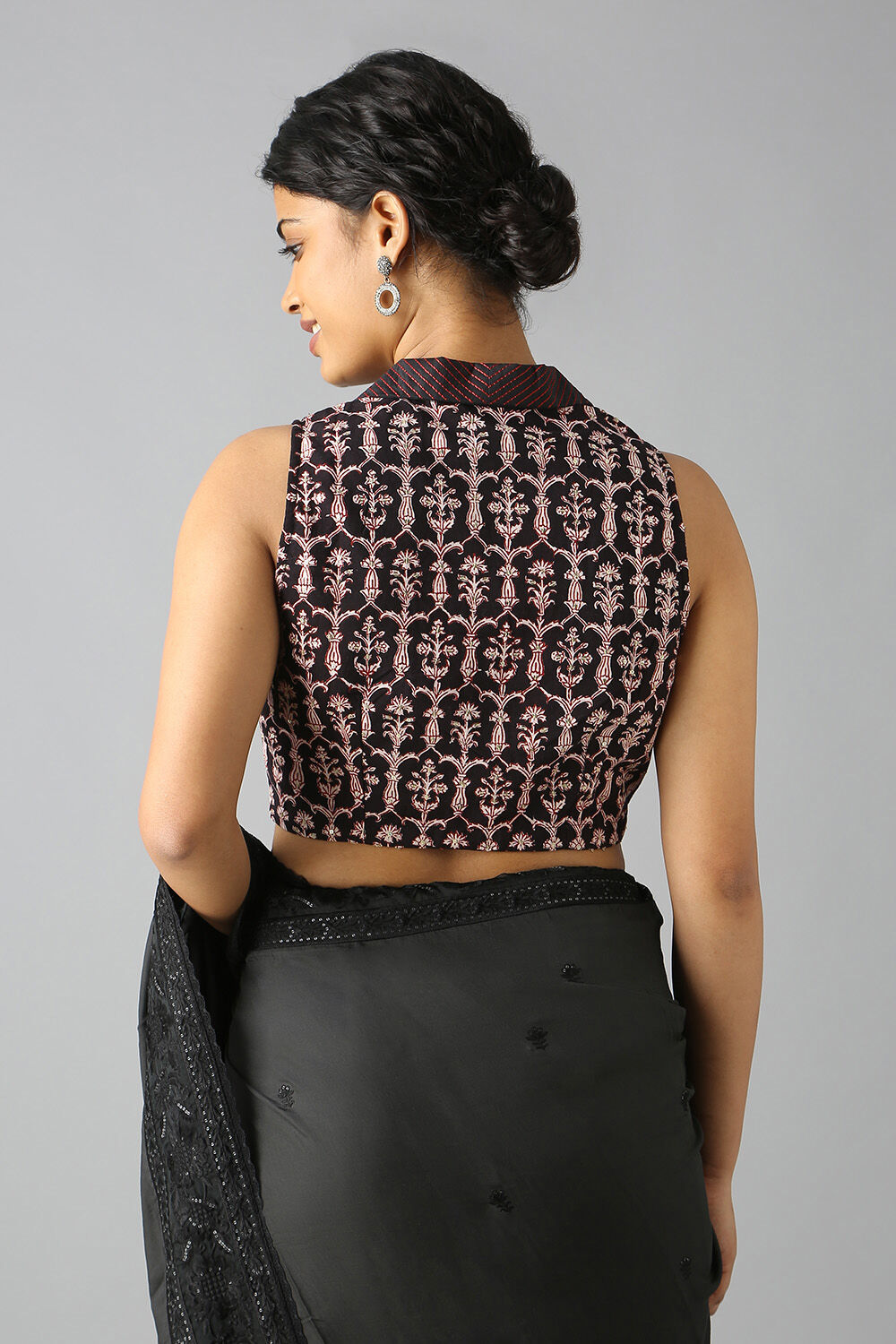 Black Embroidered Blouse image number null