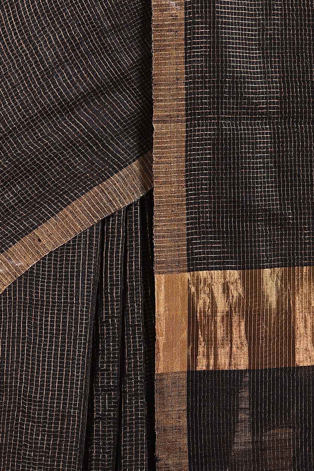 Black Pure Silk Vanya Bengal Saree image number null