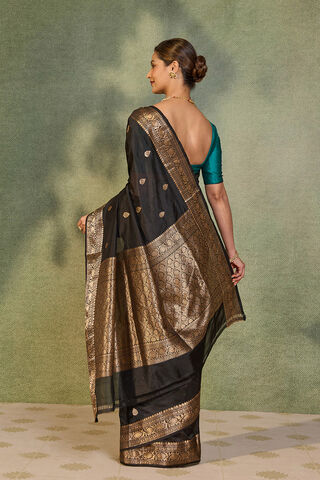 Black Silk Viscose Kadwa Banarasi Saree thumbnail image number null