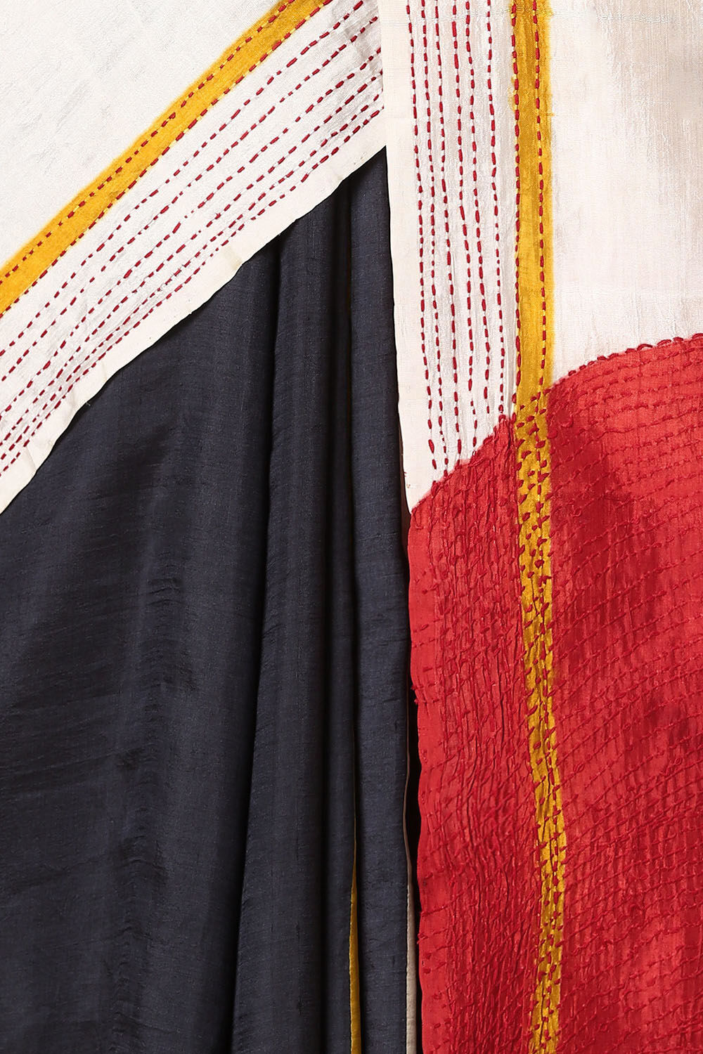 Off Pure White and Grey Silk image number null