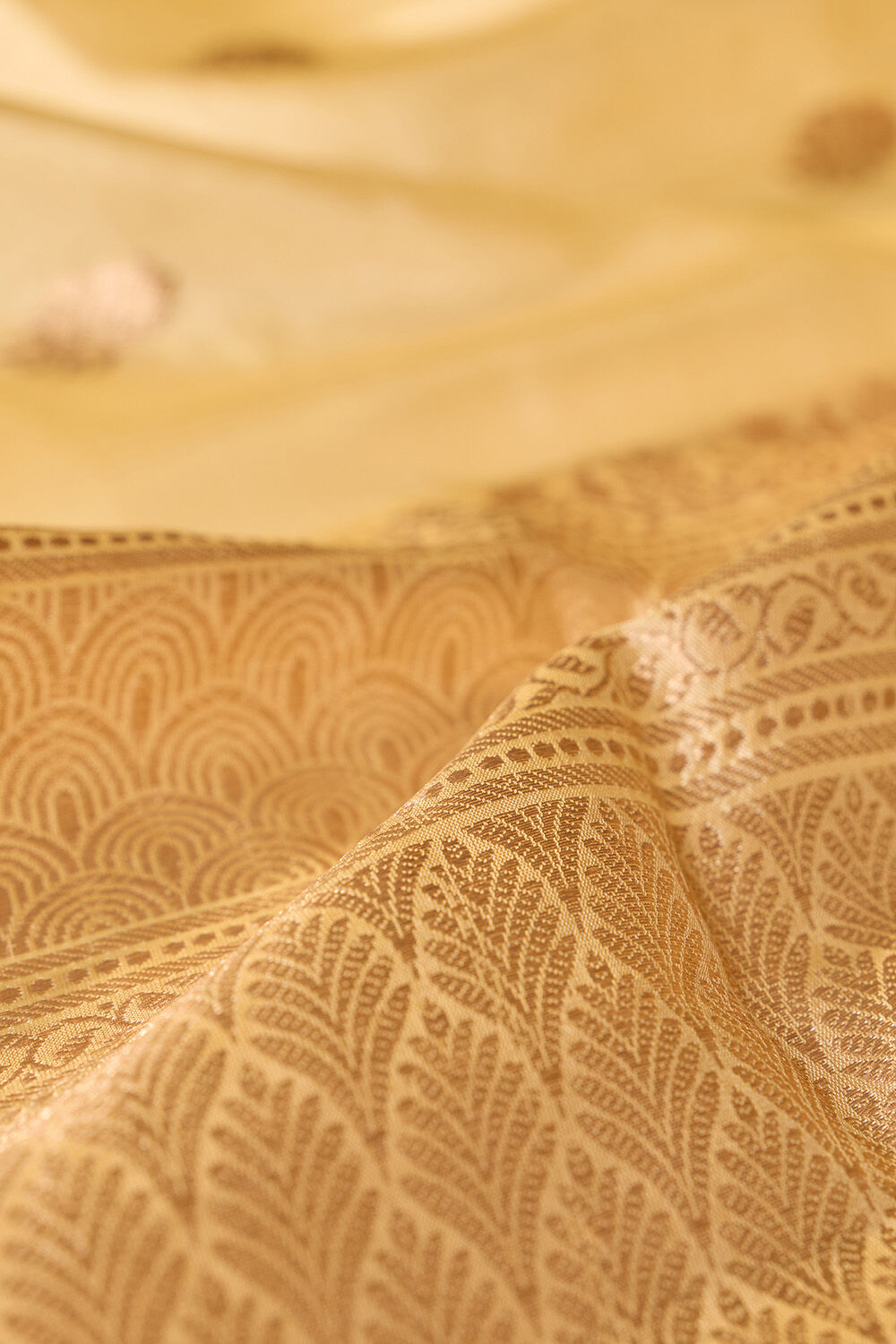 Beige Silk Viscose Kadwa Banarasi Saree image number null